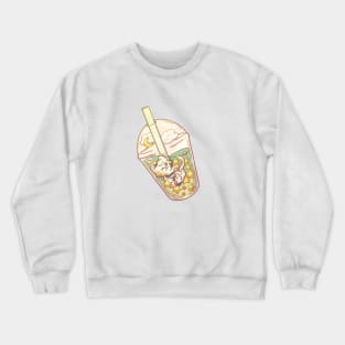 Cute Boba Tea Cat - Kawaii Bubble Tea Crewneck Sweatshirt